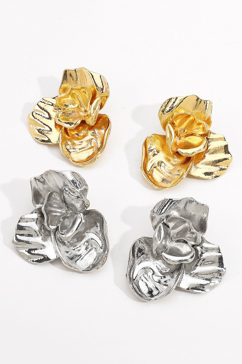 Metallic Petal Earrings