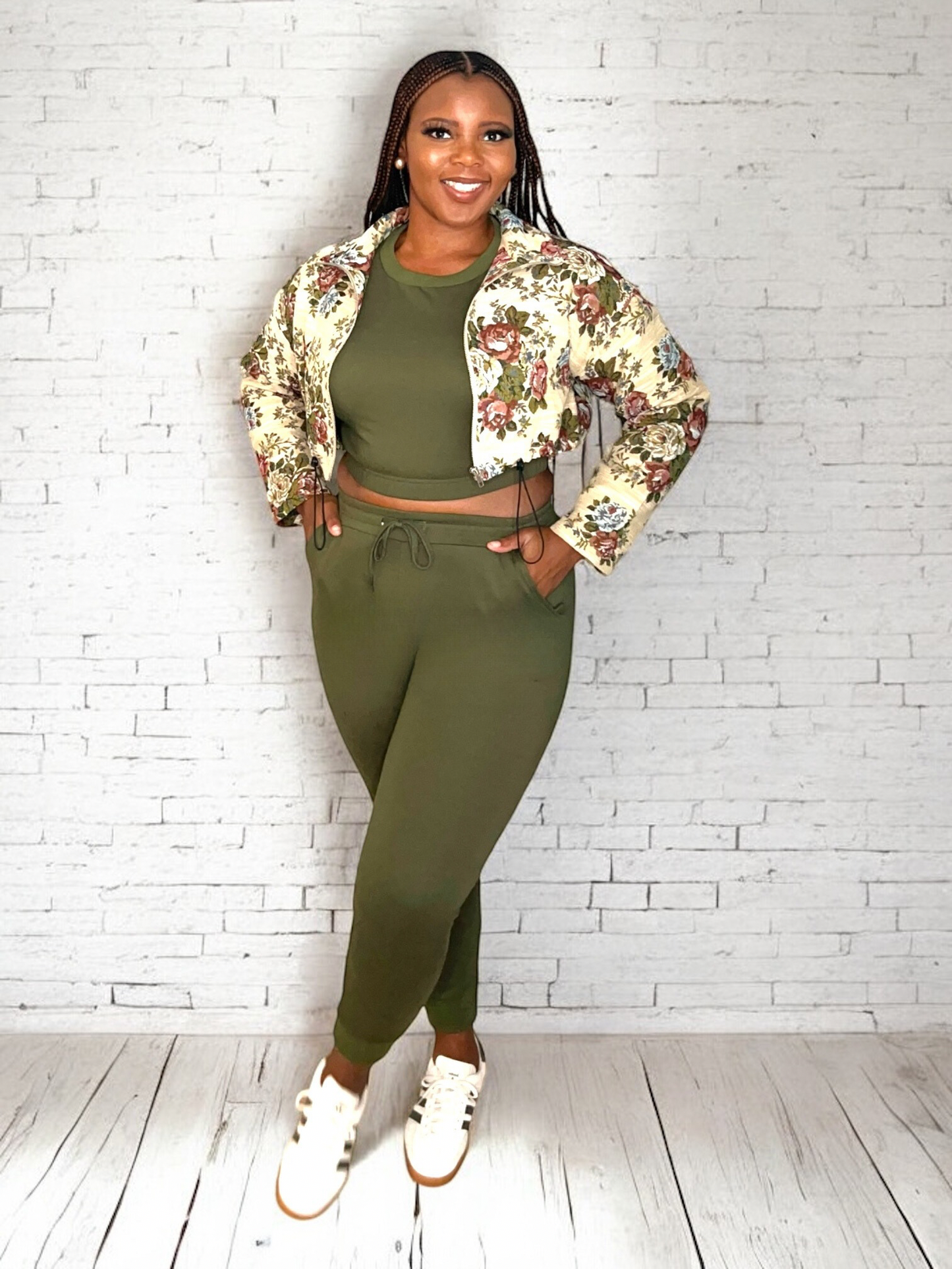 Rustic Floral Crop Jacket