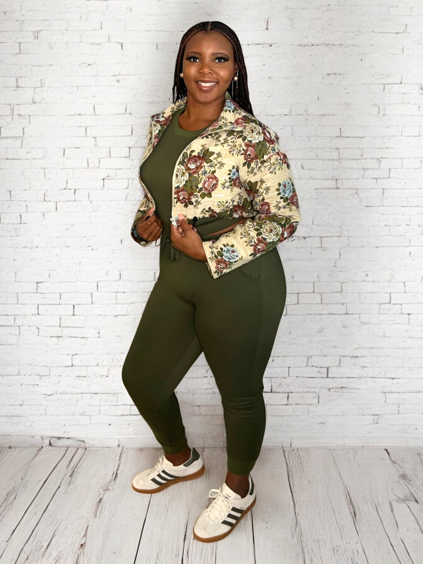 Rustic Floral Crop Jacket